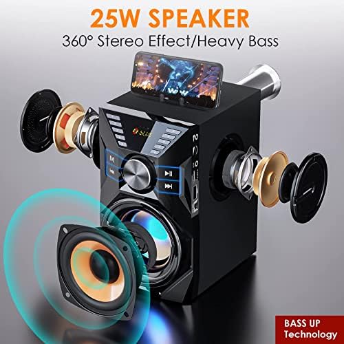 Soundnova K9G (3-та Генерација) 25W Бас Партија Bluetooth Звучници со 6000Mah Libattery, Subwoofer Преносни Дрвени Безжичен Звучник Поддршка LED Светла Микрофон ПОМОШЕН Далечински Управувач ?