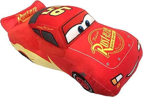 Disney Pixar Автомобили 3 Кадифен Полнети Молња Меквин Црвено Перница Другар - Деца Супер Меки Полиестер Микрофибер, 17 инчен (Службен