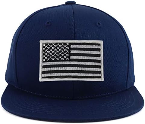 Armycrew Црна, Сива Американското Знаме Печ Младите Големина Flatbill Snapback Бејзбол Капа