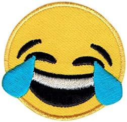 Мал 1 Инч - Smiley Face Emoji Смее Солзи Везени Железо на Далноводи