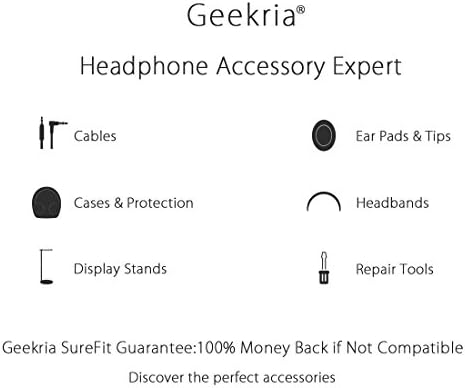 Geekria QuickFit Протеини Кожа Замена Уво Влошки за V-Moda Crossfade Wireless, М-100, ЛП, LP2 Слушалки на Уво, Перници, Слушалки