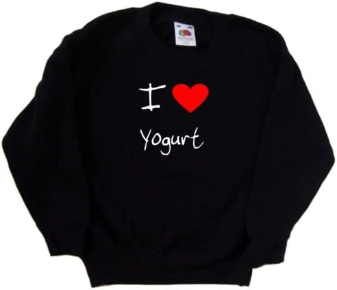 Сакам Срцето Јогурт Црна Децата Sweatshirt