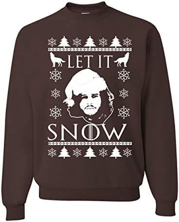 Нека Снег Jon Снег Старк Доби Грди Џемпер Божиќ Унисекс Crewneck Sweatshirt